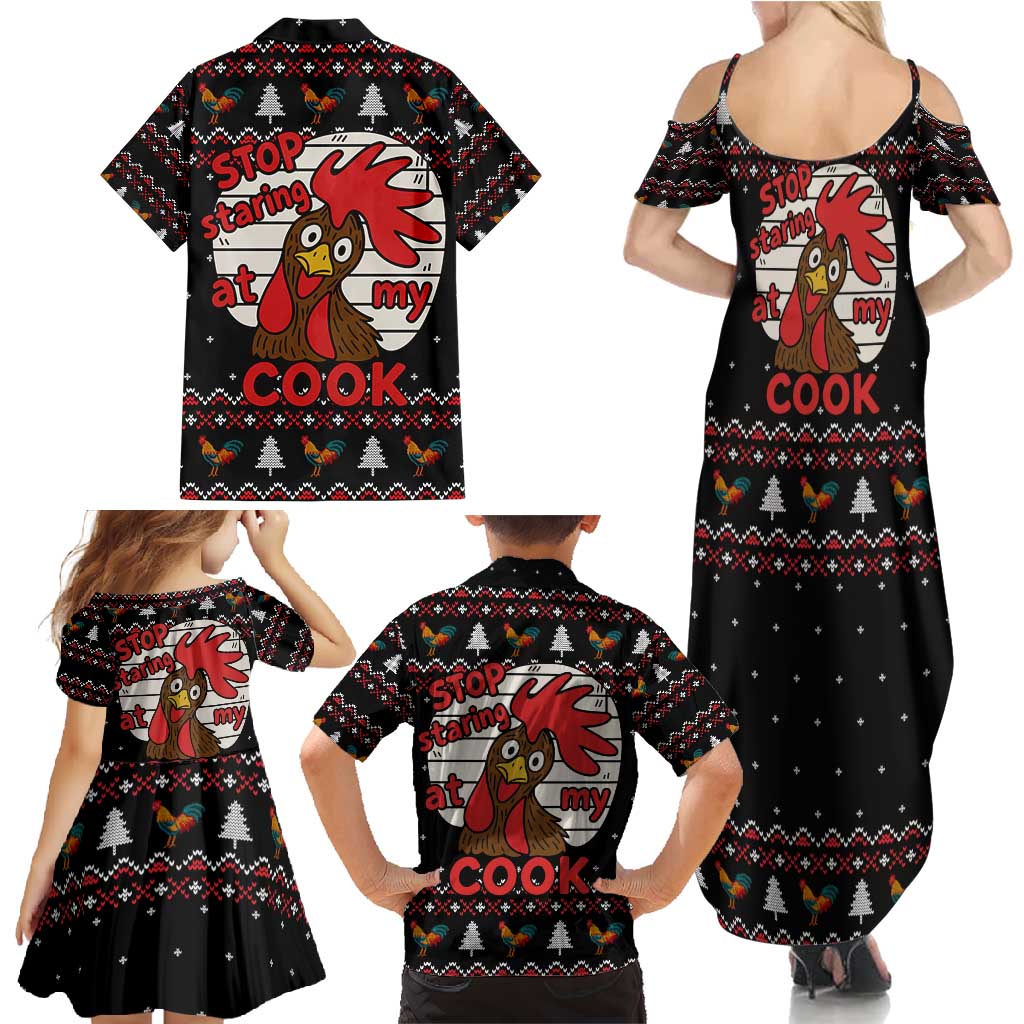 Chicken Stop Christmas Family Matching Summer Maxi Dress and Hawaiian Shirt Xmas Holiday Patterns - Wonder Print Shop