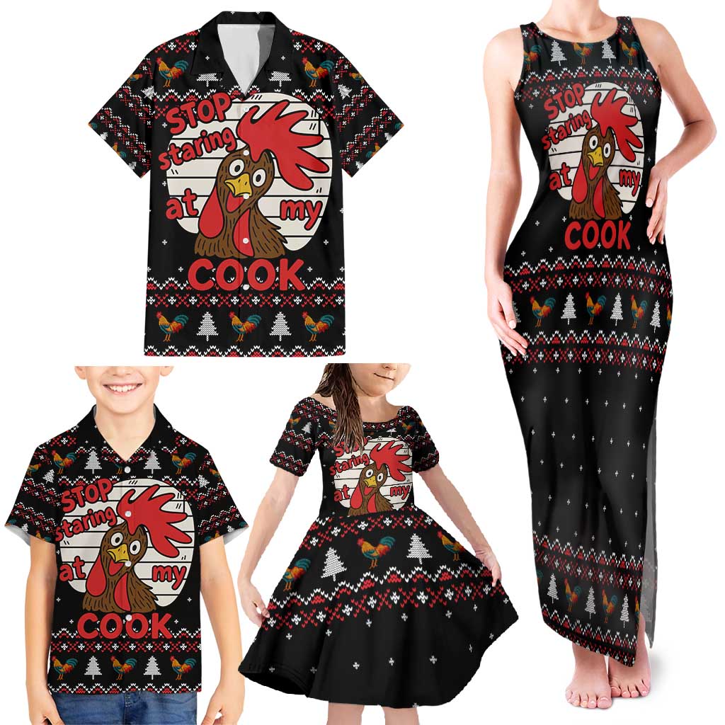 Chicken Stop Christmas Family Matching Tank Maxi Dress and Hawaiian Shirt Xmas Holiday Patterns - Wonder Print Shop