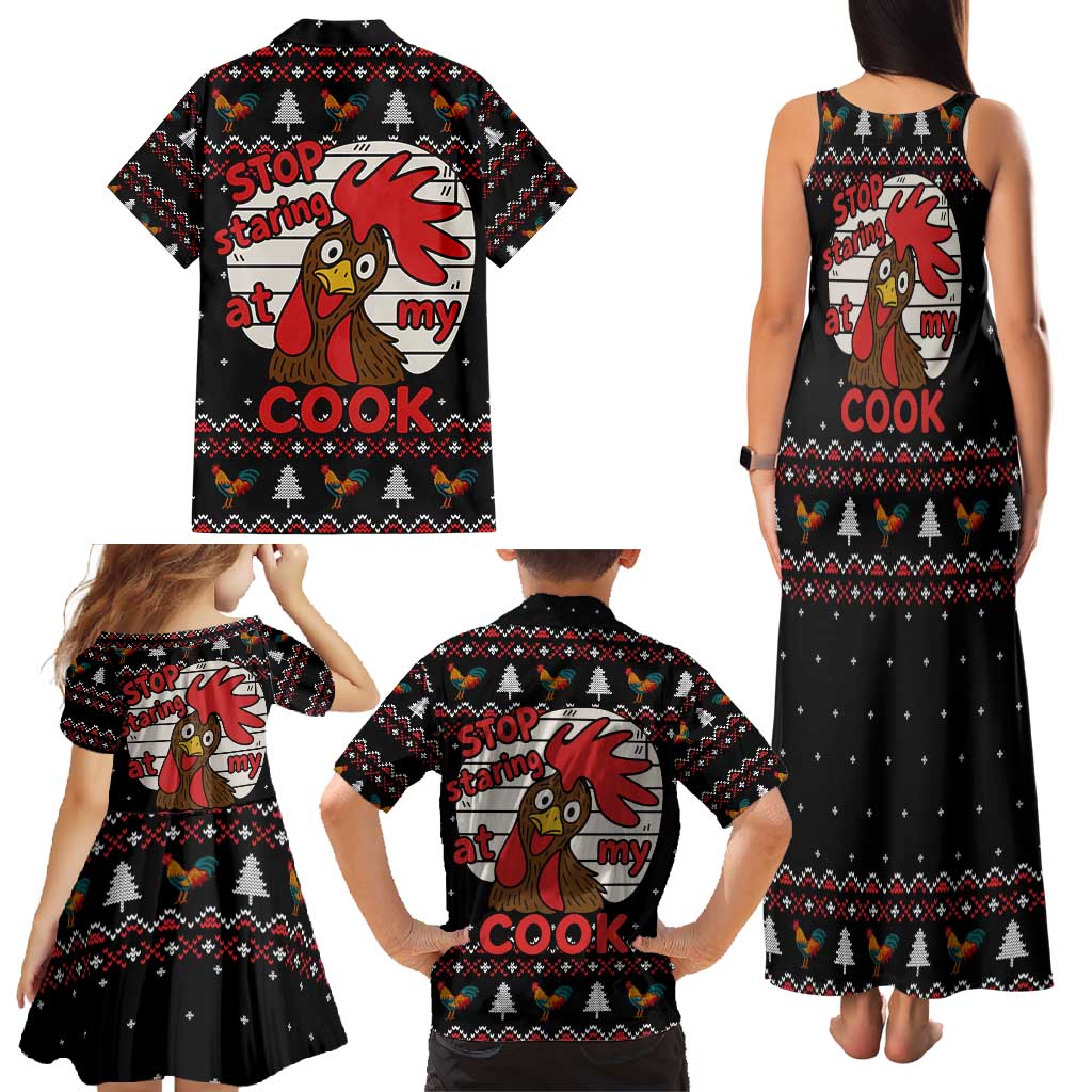 Chicken Stop Christmas Family Matching Tank Maxi Dress and Hawaiian Shirt Xmas Holiday Patterns - Wonder Print Shop
