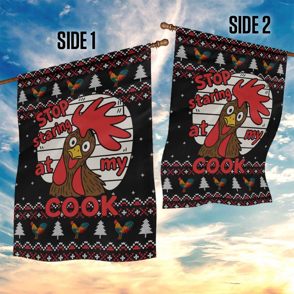 Chicken Stop Christmas Garden Flag Xmas Holiday Patterns - Wonder Print Shop