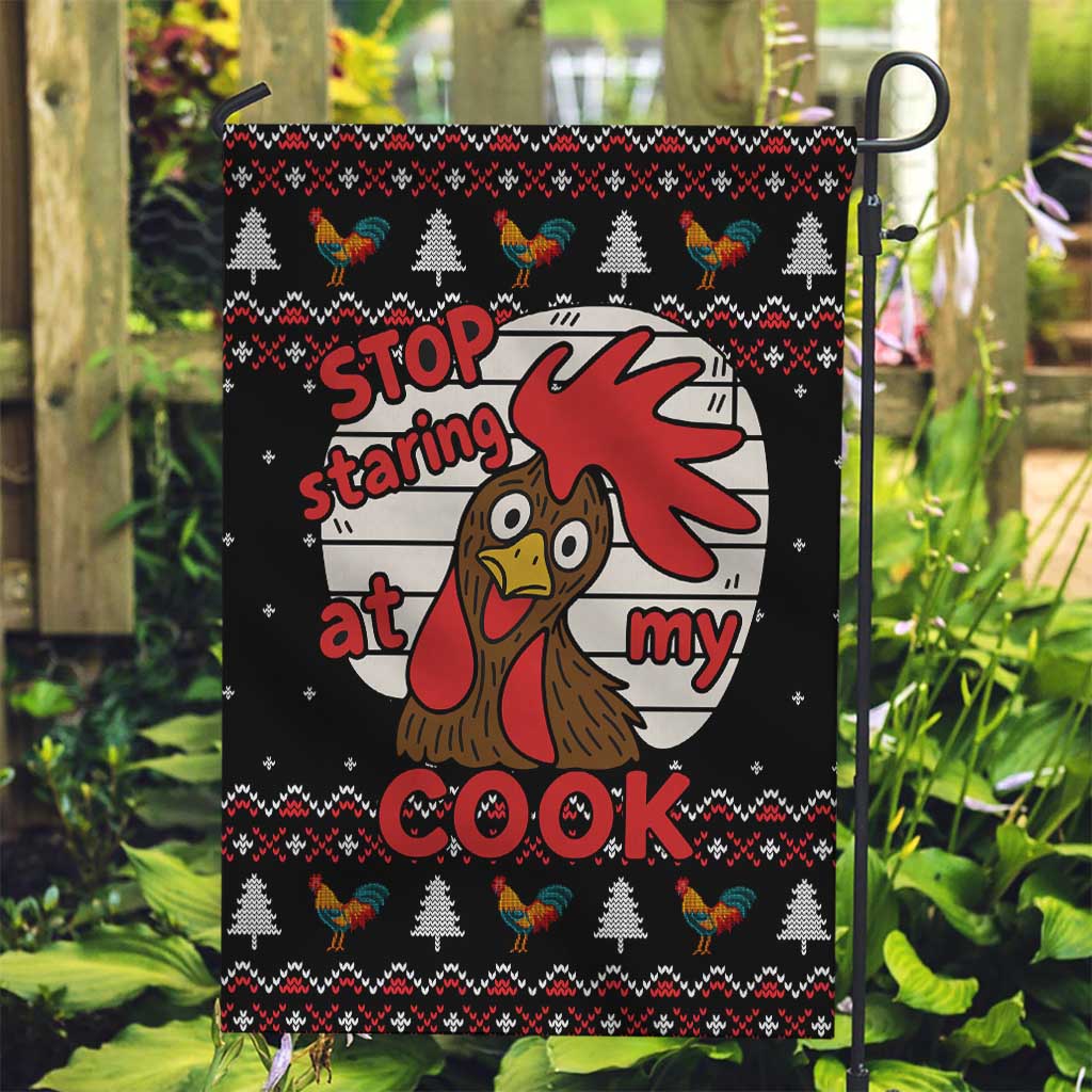 Chicken Stop Christmas Garden Flag Xmas Holiday Patterns - Wonder Print Shop