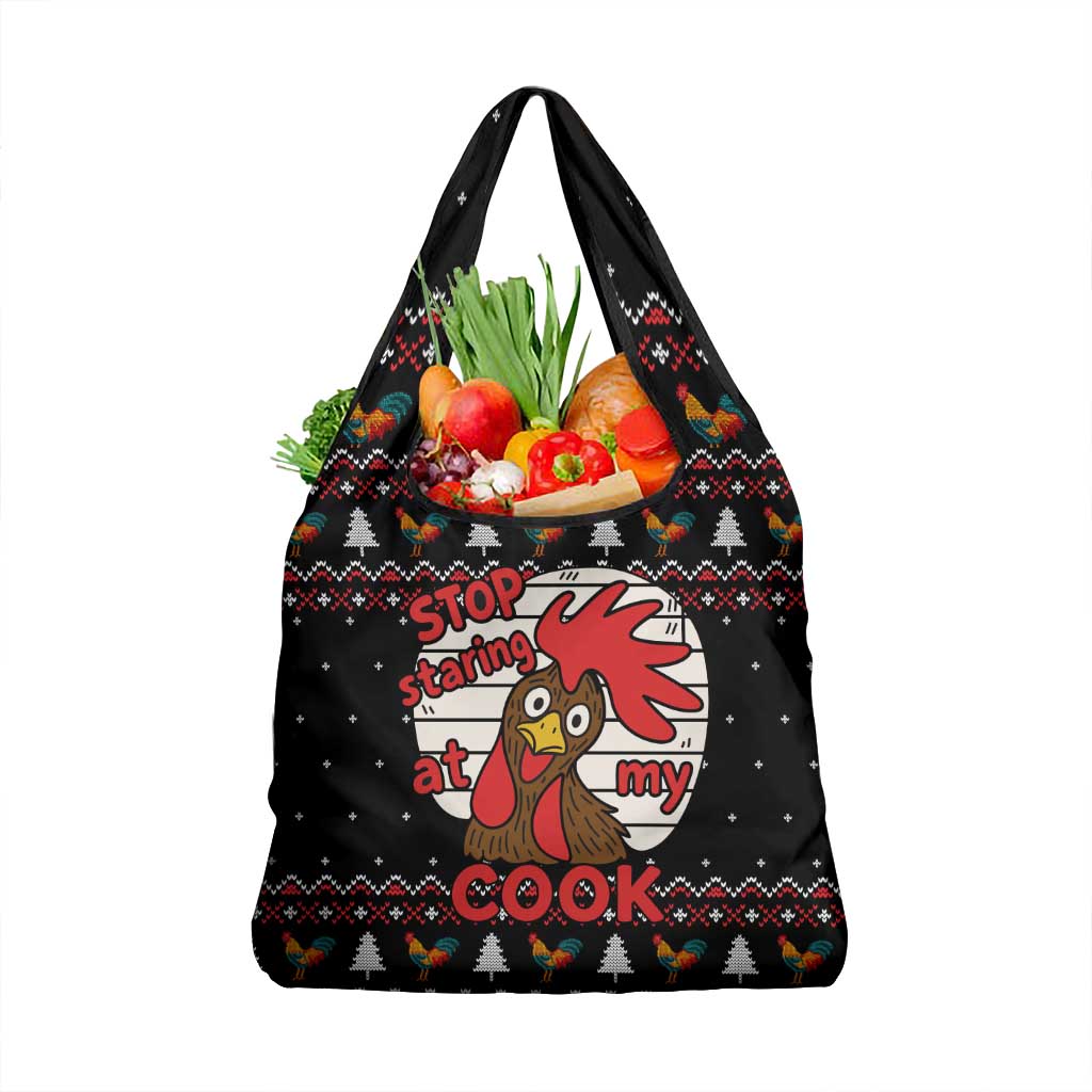 Chicken Stop Christmas Grocery Bag Xmas Holiday Patterns - Wonder Print Shop