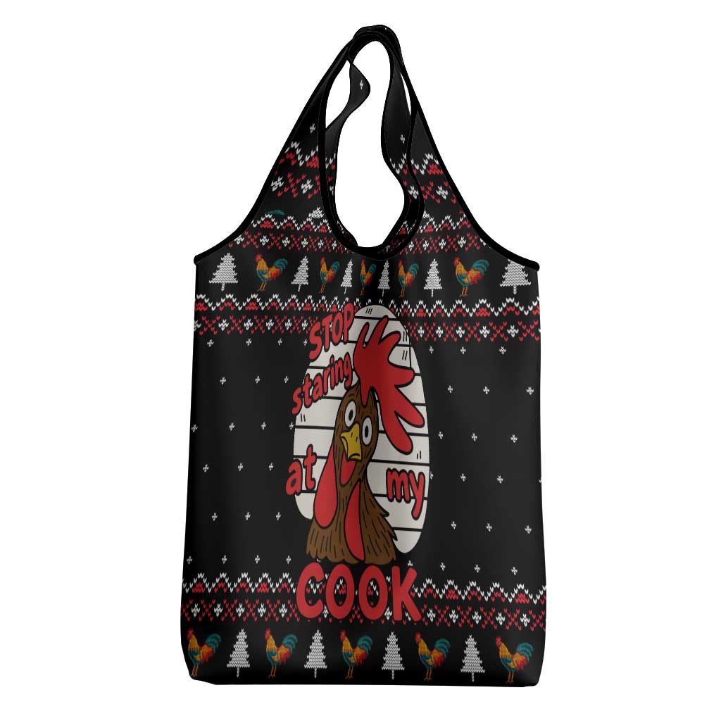 Chicken Stop Christmas Grocery Bag Xmas Holiday Patterns - Wonder Print Shop