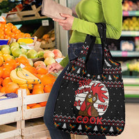 Chicken Stop Christmas Grocery Bag Xmas Holiday Patterns - Wonder Print Shop