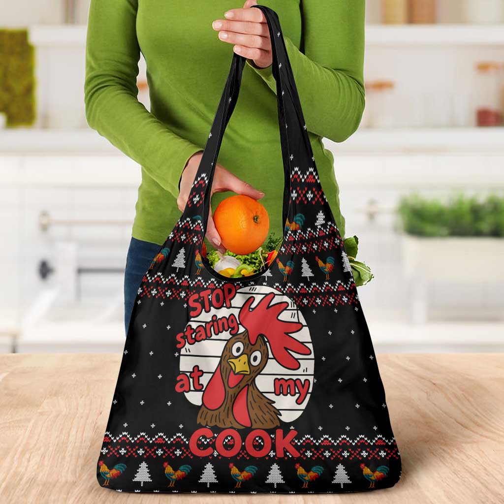 Chicken Stop Christmas Grocery Bag Xmas Holiday Patterns - Wonder Print Shop