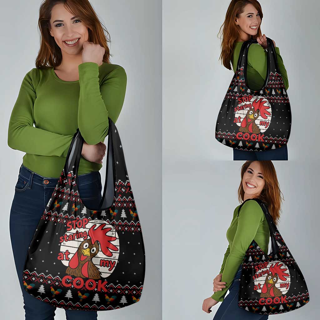 Chicken Stop Christmas Grocery Bag Xmas Holiday Patterns - Wonder Print Shop