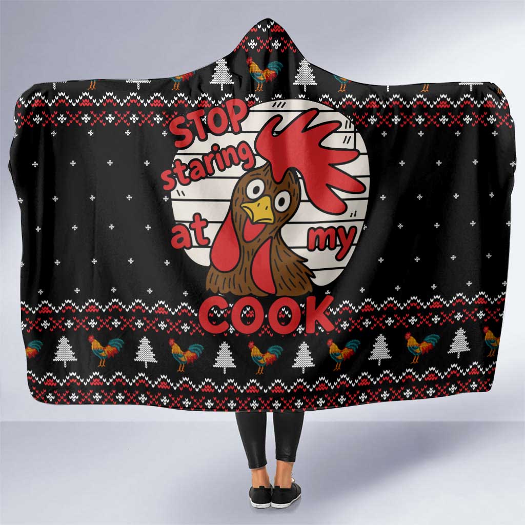 Chicken Stop Christmas Hooded Blanket Xmas Holiday Patterns - Wonder Print Shop