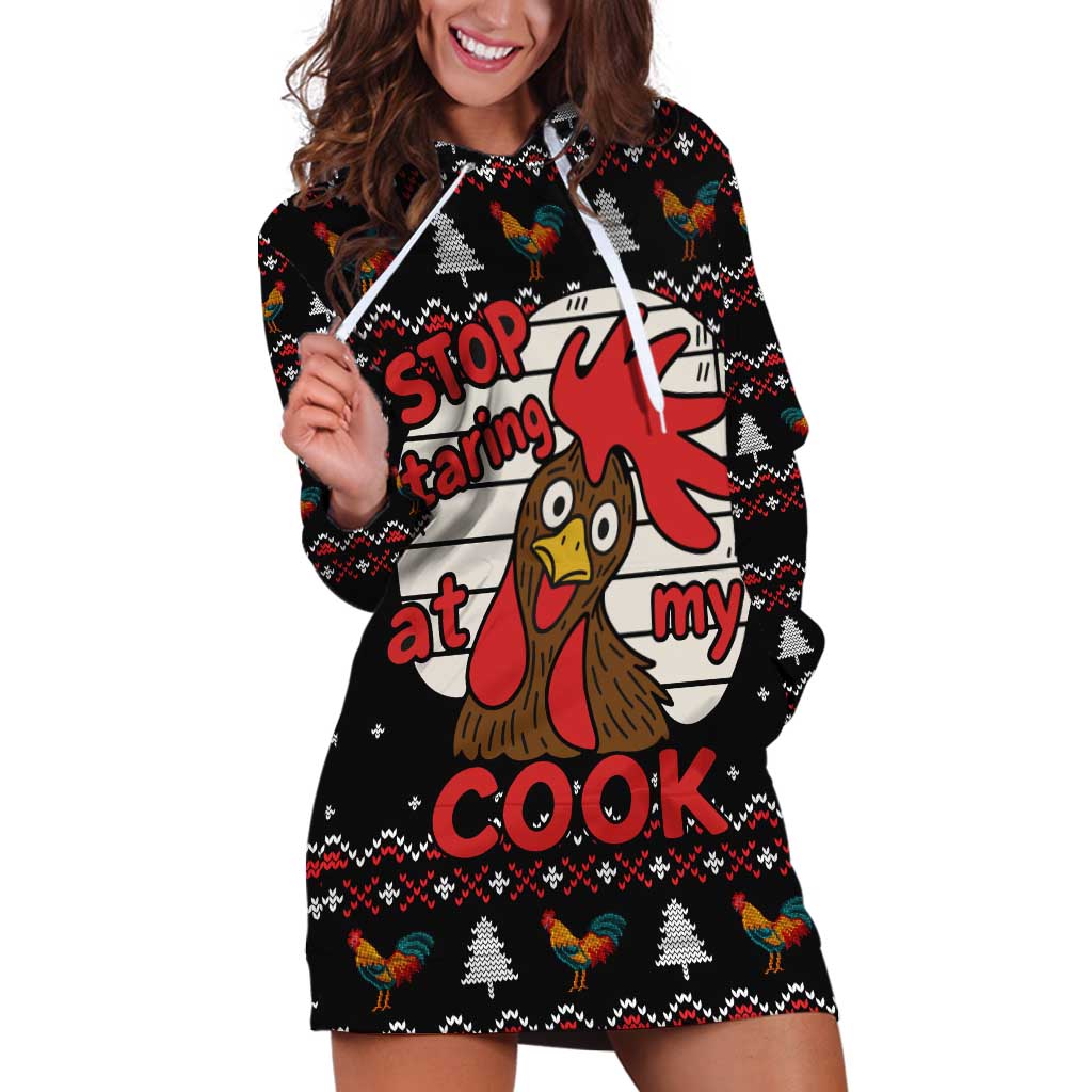 Chicken Stop Christmas Hoodie Dress Xmas Holiday Patterns - Wonder Print Shop