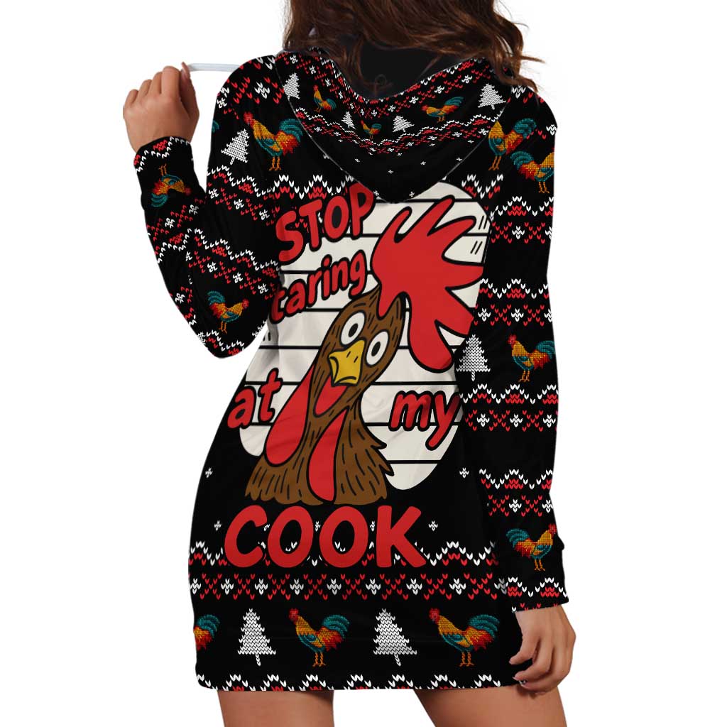 Chicken Stop Christmas Hoodie Dress Xmas Holiday Patterns - Wonder Print Shop