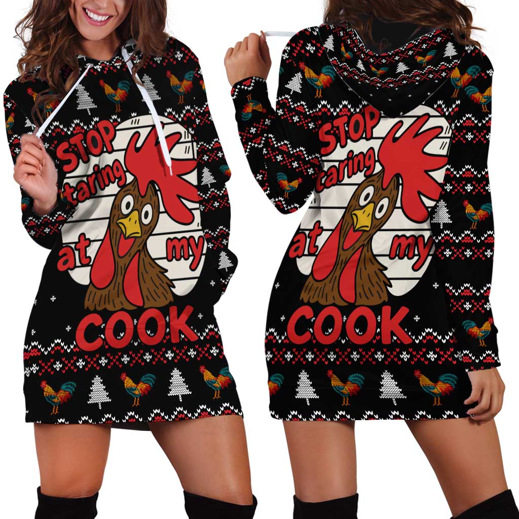 Chicken Stop Christmas Hoodie Dress Xmas Holiday Patterns - Wonder Print Shop