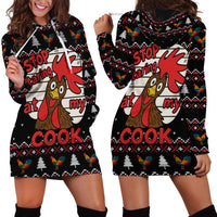 Chicken Stop Christmas Hoodie Dress Xmas Holiday Patterns - Wonder Print Shop