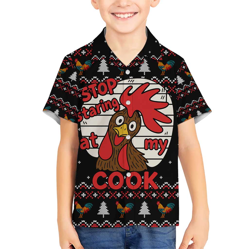 Chicken Stop Christmas Kid Hawaiian Shirt Xmas Holiday Patterns - Wonder Print Shop