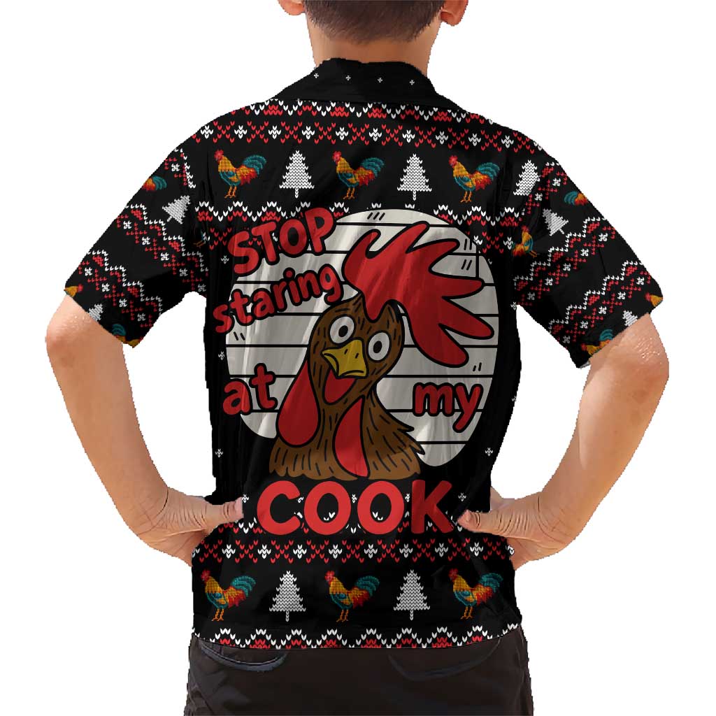 Chicken Stop Christmas Kid Hawaiian Shirt Xmas Holiday Patterns - Wonder Print Shop