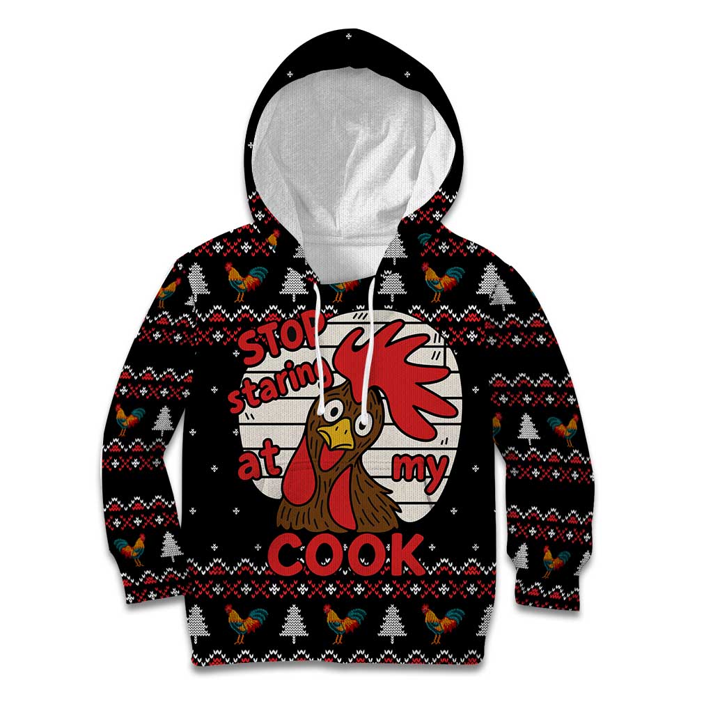 Chicken Stop Christmas Kid Hoodie Xmas Holiday Patterns - Wonder Print Shop
