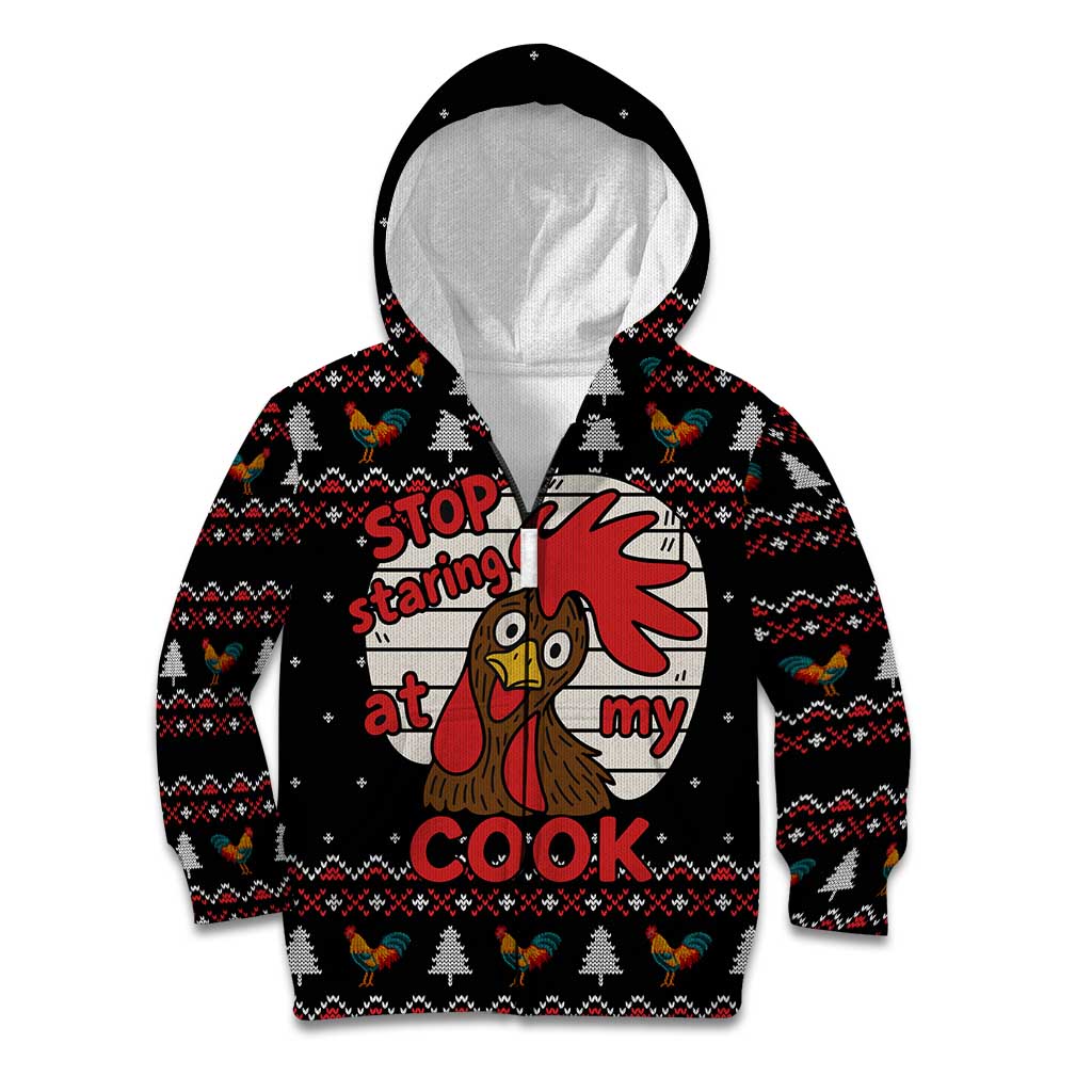 Chicken Stop Christmas Kid Hoodie Xmas Holiday Patterns - Wonder Print Shop