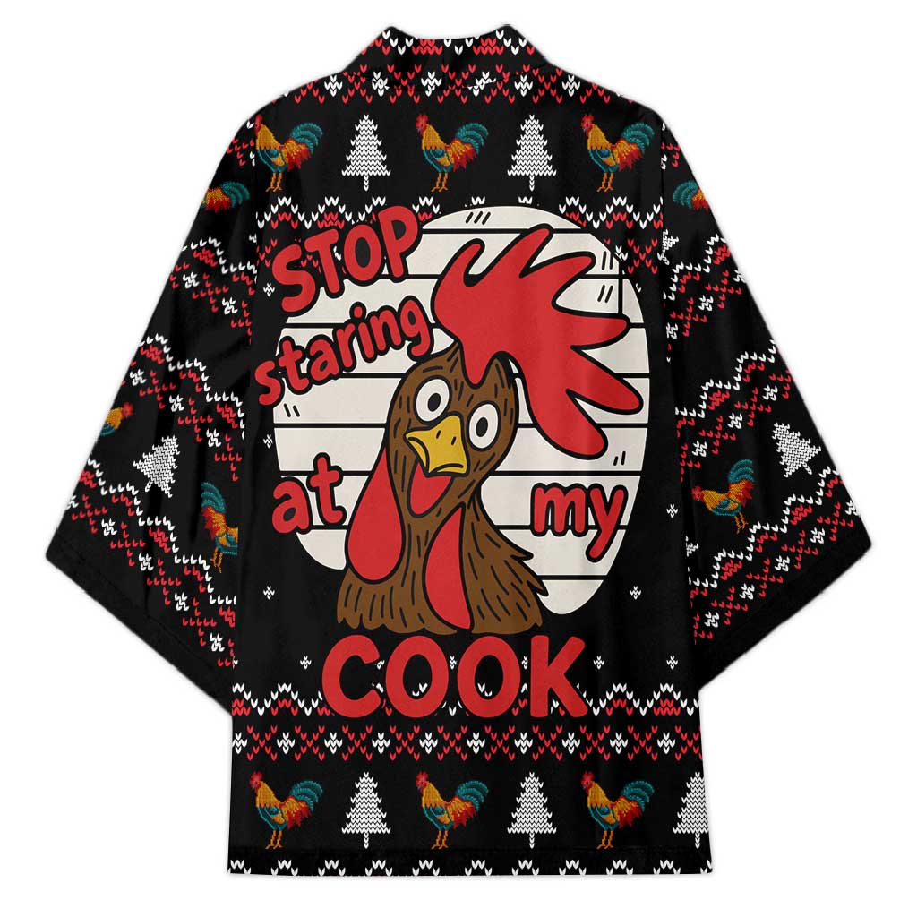 Chicken Stop Christmas Kimono Xmas Holiday Patterns - Wonder Print Shop