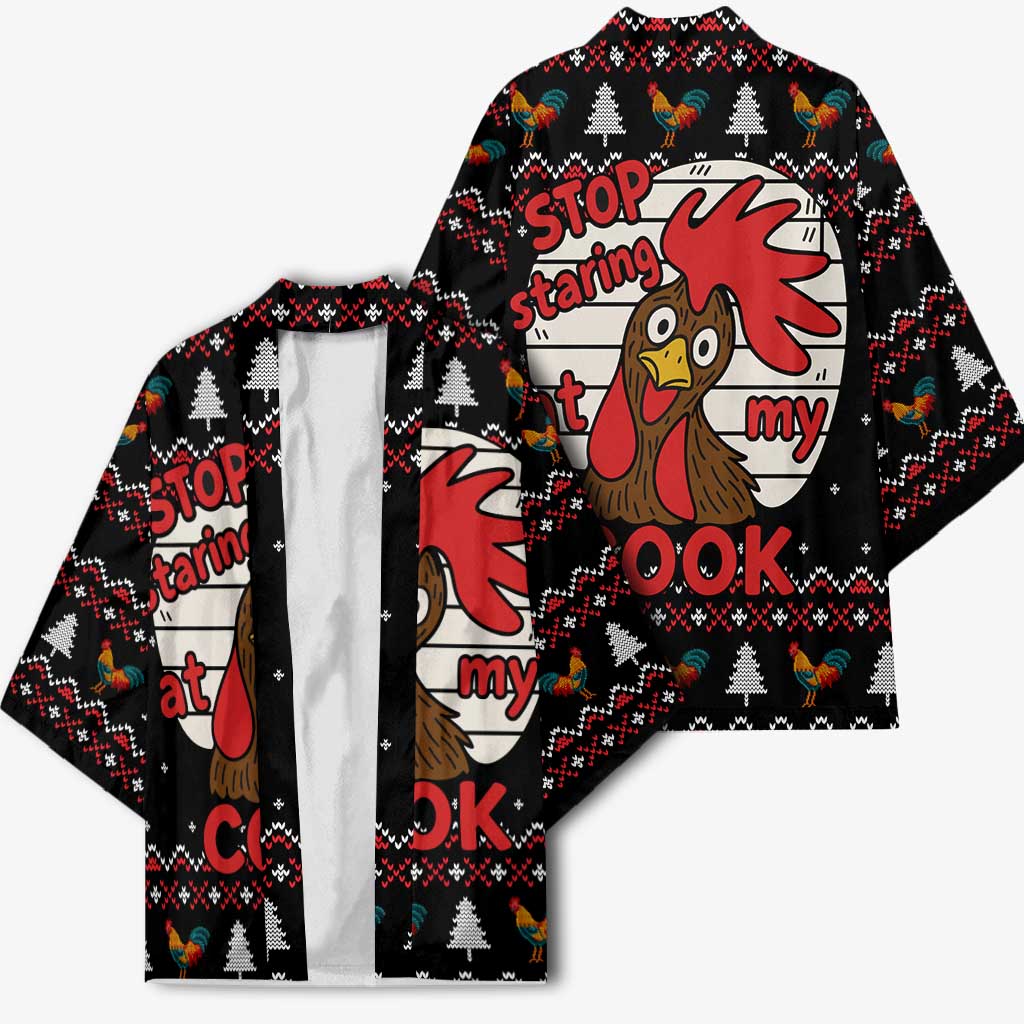 Chicken Stop Christmas Kimono Xmas Holiday Patterns - Wonder Print Shop