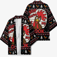 Chicken Stop Christmas Kimono Xmas Holiday Patterns - Wonder Print Shop