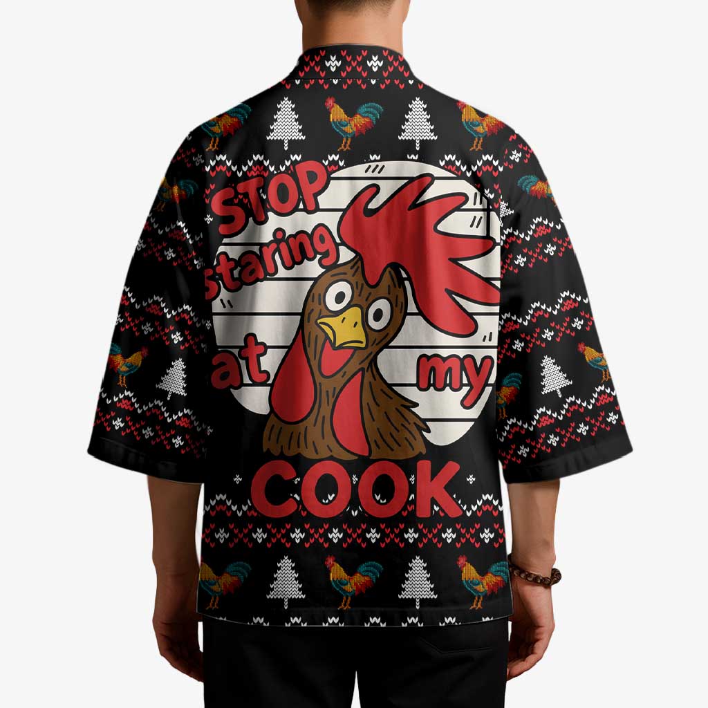 Chicken Stop Christmas Kimono Xmas Holiday Patterns - Wonder Print Shop