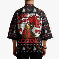 Chicken Stop Christmas Kimono Xmas Holiday Patterns - Wonder Print Shop