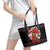 Chicken Stop Christmas Leather Tote Bag Xmas Holiday Patterns - Wonder Print Shop