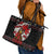 Chicken Stop Christmas Leather Tote Bag Xmas Holiday Patterns - Wonder Print Shop