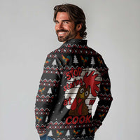 Chicken Stop Christmas Long Sleeve Polo Shirt Xmas Holiday Patterns - Wonder Print Shop