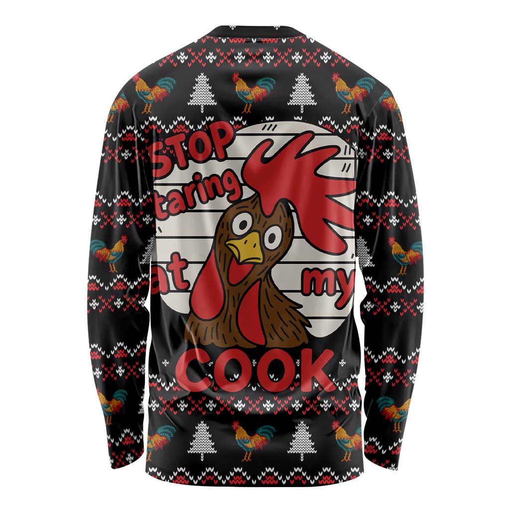 Chicken Stop Christmas Long Sleeve Shirt Xmas Holiday Patterns - Wonder Print Shop