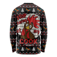 Chicken Stop Christmas Long Sleeve Shirt Xmas Holiday Patterns - Wonder Print Shop