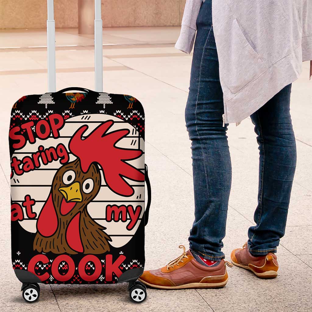Chicken Stop Christmas Luggage Cover Xmas Holiday Patterns - Wonder Print Shop