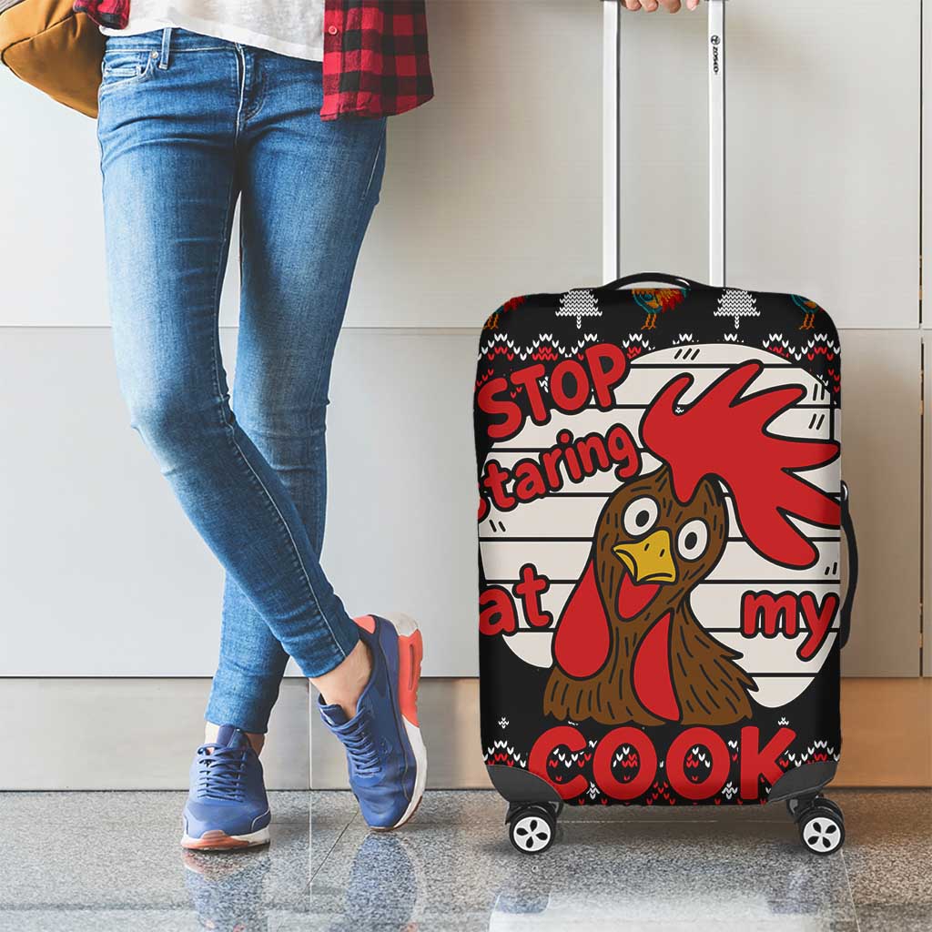 Chicken Stop Christmas Luggage Cover Xmas Holiday Patterns - Wonder Print Shop