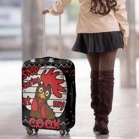 Chicken Stop Christmas Luggage Cover Xmas Holiday Patterns - Wonder Print Shop