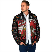 Chicken Stop Christmas Padded Jacket Xmas Holiday Patterns - Wonder Print Shop