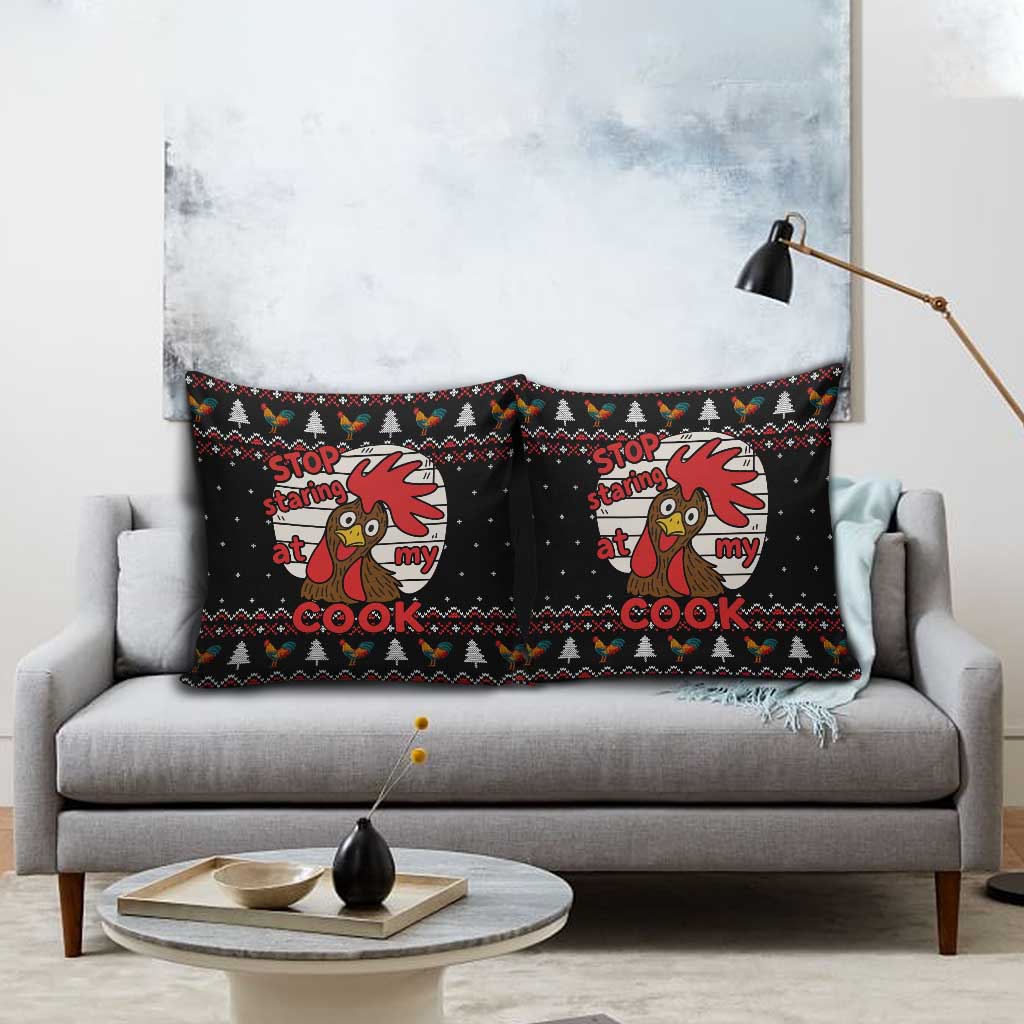 Chicken Stop Christmas Pillow Cover Xmas Holiday Patterns - Wonder Print Shop