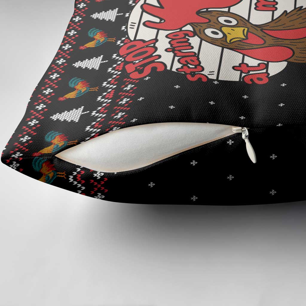 Chicken Stop Christmas Pillow Cover Xmas Holiday Patterns - Wonder Print Shop