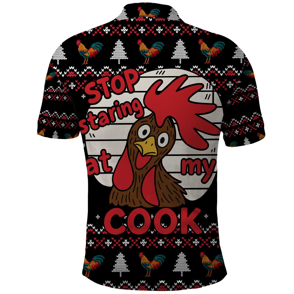 Chicken Stop Christmas Polo Shirt Xmas Holiday Patterns - Wonder Print Shop