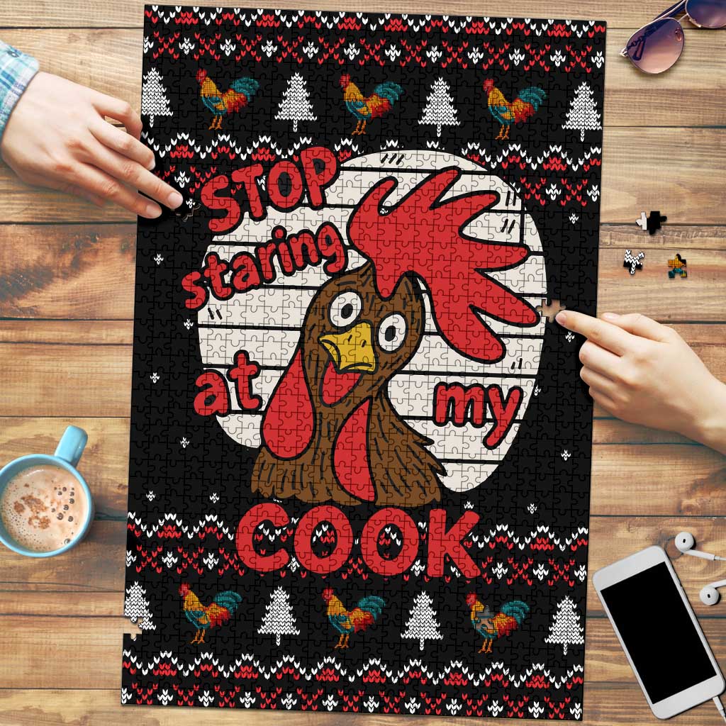 Chicken Stop Christmas Puzzle Xmas Holiday Patterns - Wonder Print Shop