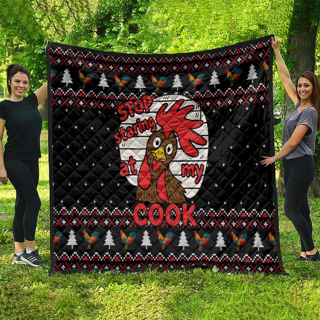 Chicken Stop Christmas Quilt Xmas Holiday Patterns - Wonder Print Shop