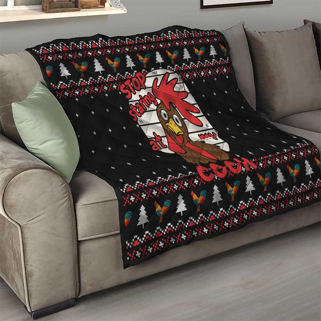 Chicken Stop Christmas Quilt Xmas Holiday Patterns - Wonder Print Shop