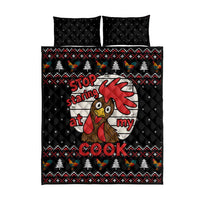 Chicken Stop Christmas Quilt Bed Set Xmas Holiday Patterns - Wonder Print Shop