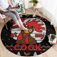 Chicken Stop Christmas Round Carpet Xmas Holiday Patterns - Wonder Print Shop