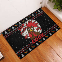 Chicken Stop Christmas Rubber Doormat Xmas Holiday Patterns - Wonder Print Shop
