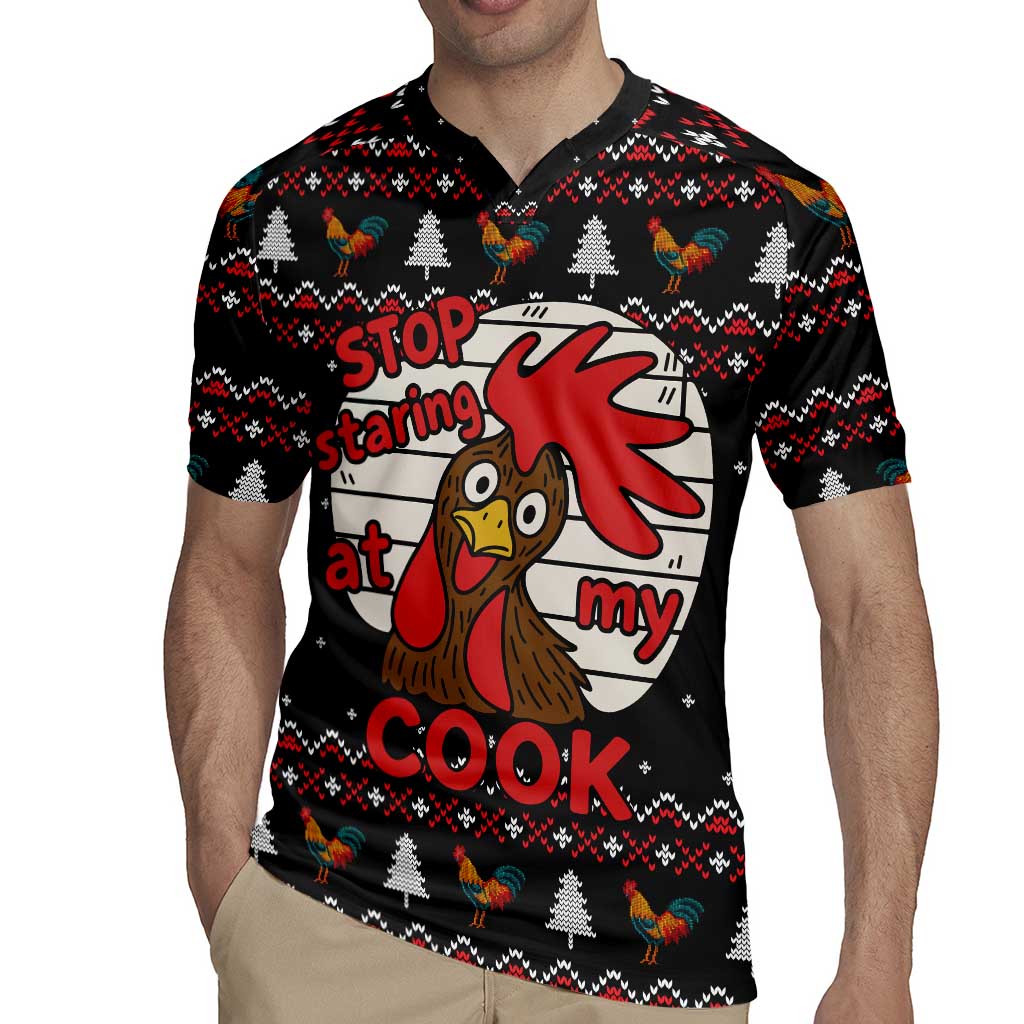 Chicken Stop Christmas Rugby Jersey Xmas Holiday Patterns - Wonder Print Shop