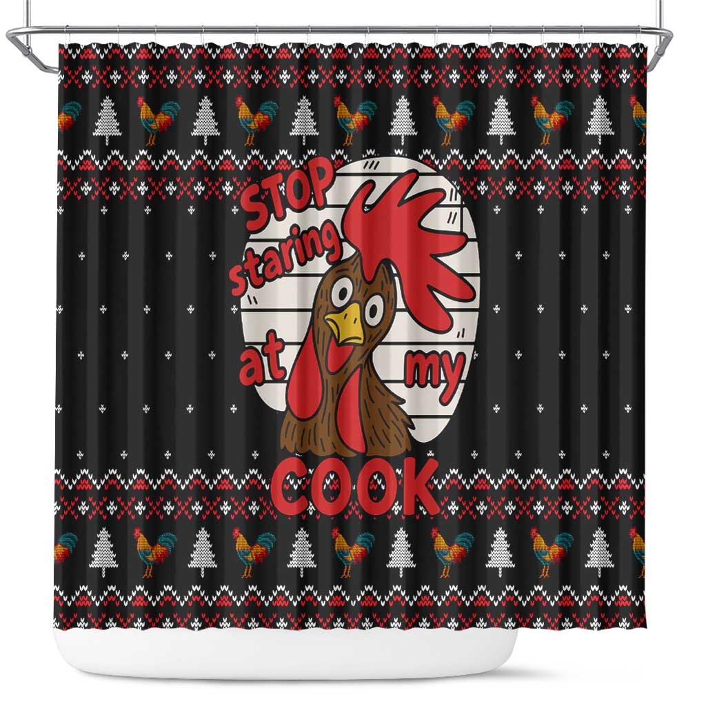 Chicken Stop Christmas Shower Curtain Xmas Holiday Patterns - Wonder Print Shop