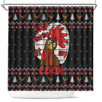 Chicken Stop Christmas Shower Curtain Xmas Holiday Patterns - Wonder Print Shop