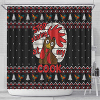 Chicken Stop Christmas Shower Curtain Xmas Holiday Patterns - Wonder Print Shop