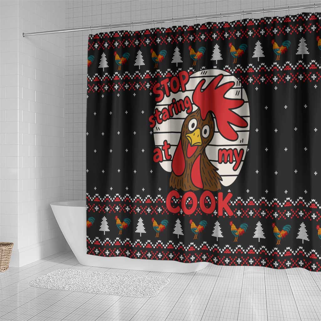 Chicken Stop Christmas Shower Curtain Xmas Holiday Patterns - Wonder Print Shop