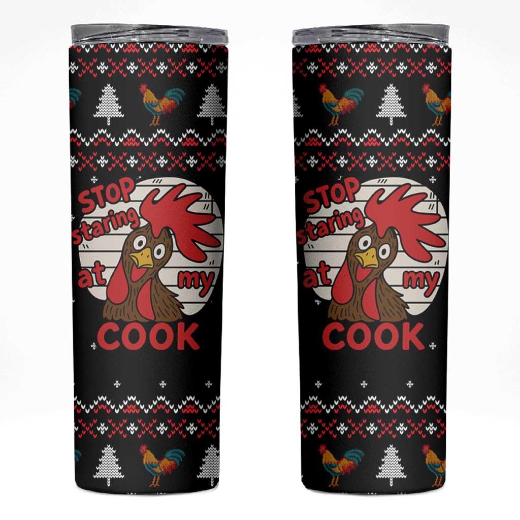 Chicken Stop Christmas Skinny Tumbler Xmas Holiday Patterns - Wonder Print Shop