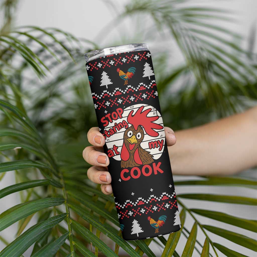 Chicken Stop Christmas Skinny Tumbler Xmas Holiday Patterns - Wonder Print Shop
