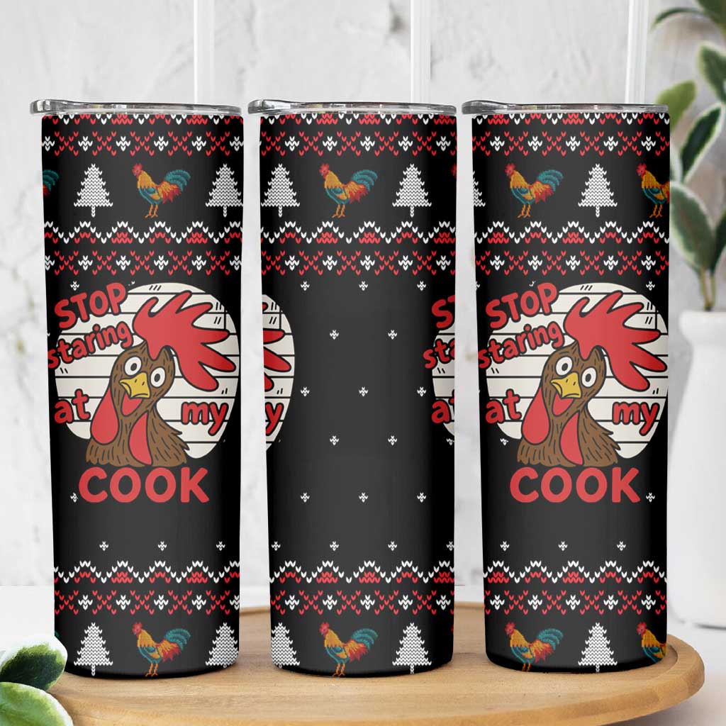 Chicken Stop Christmas Skinny Tumbler Xmas Holiday Patterns - Wonder Print Shop